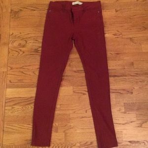 Burgundy Skinny Jeans